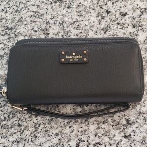 Kate Spade Black Leather Wristlet